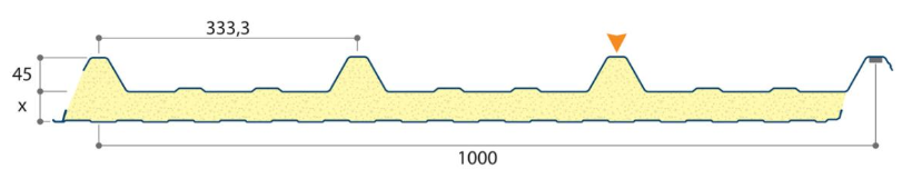 Panneau sandwich de toiture épaisseur 40 mm